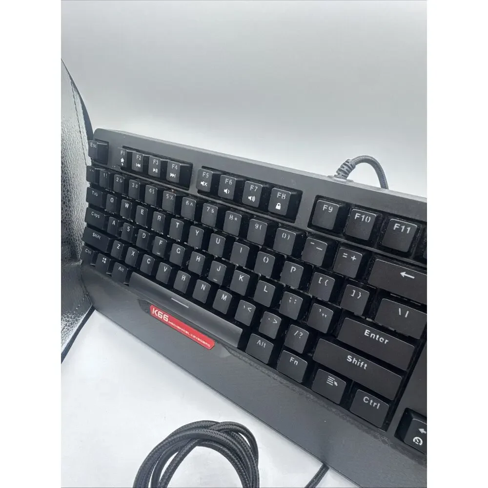 Rii Mechanical Keyboard K66 104 Keys with Red Switches, and LED Backlit